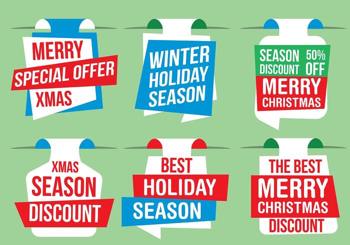 Free Vector Christmas Labels
