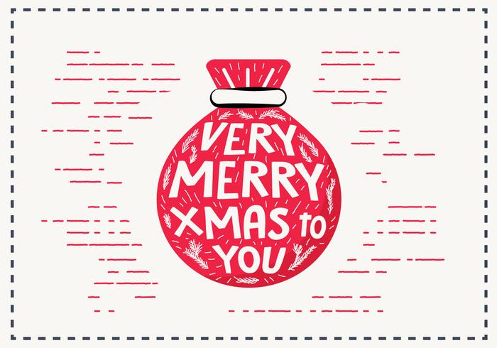 Free Vintage Hand Drawn Christmas Card Vector 