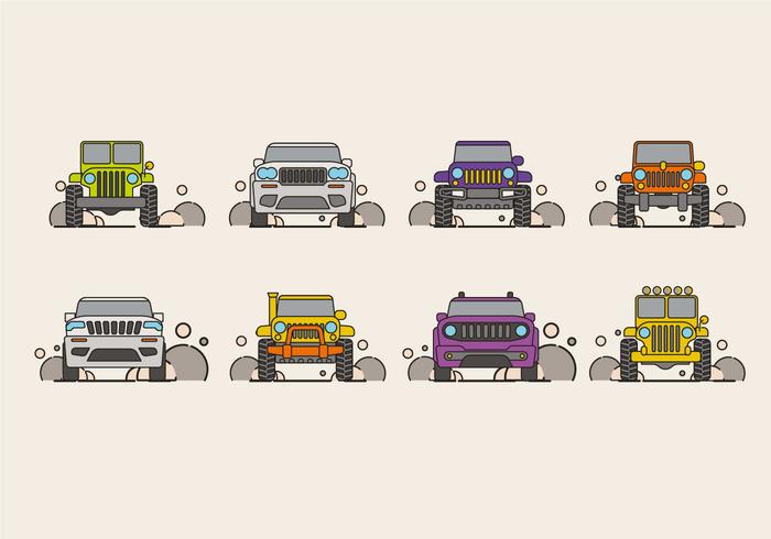 Ilustraciones Vectoriales de SUV Car o Jeep vector