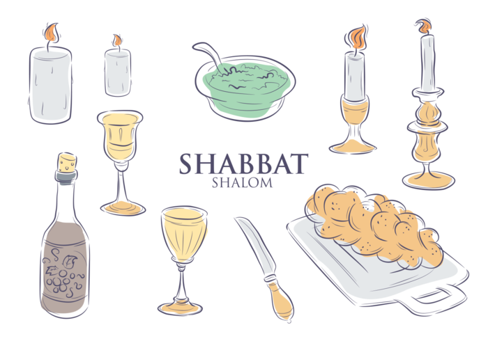 Shabbat Iconos Vector