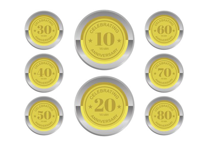Anniversary Badges Vectors