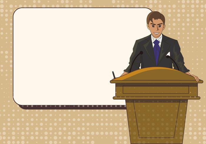 Man Speech On Lectern Template Illustration Man Speech On Lectern Template Illustration