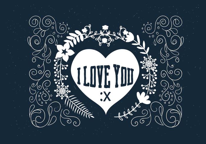 Hand Drawn Scrollwork Love Vector 