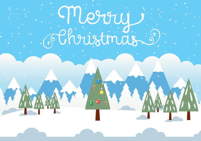 Free Vector Christmas Landscape Illustration