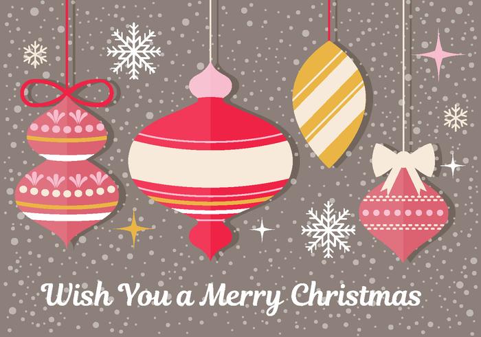 Christmas Ornament Vector Greeting Card 