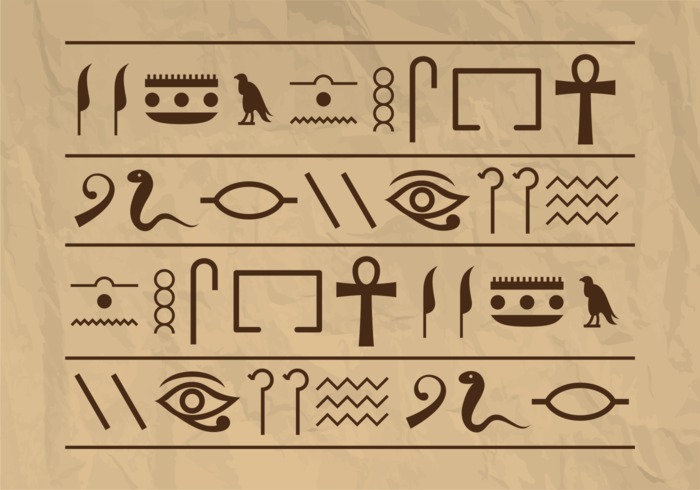 Pirámide de Egipto Hieroglyphs Vector