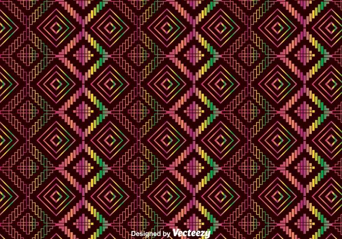 Colorful Ethnic Huichol Ornament Pattern vector