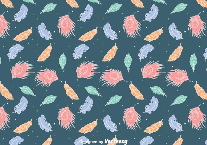 Colorful Feather Gipsy Style Seamless Pattern vector