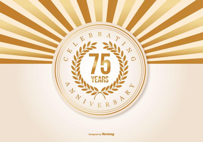 Beautiful 75 Year Anniversary Illustration vector