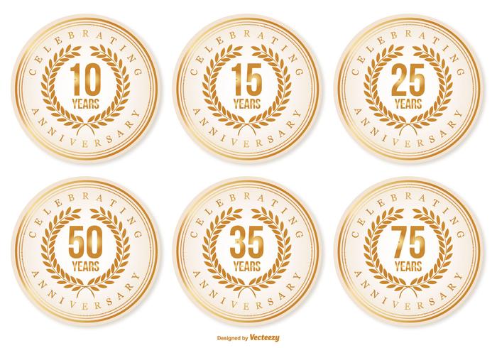 Beautiful Anniversary Labels vector