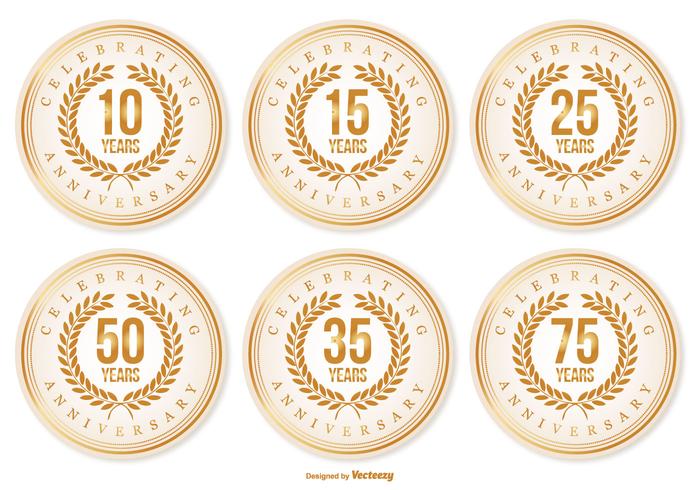 Beautiful Anniversary Labels vector