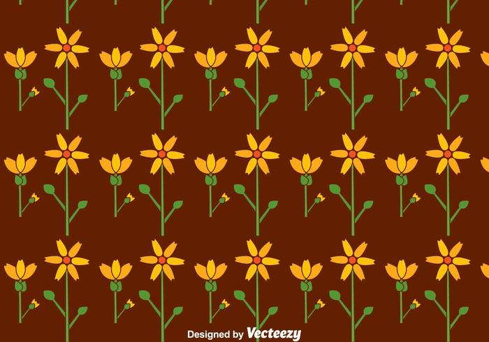 Flat Calendula Flowers Seamless Pattern vector