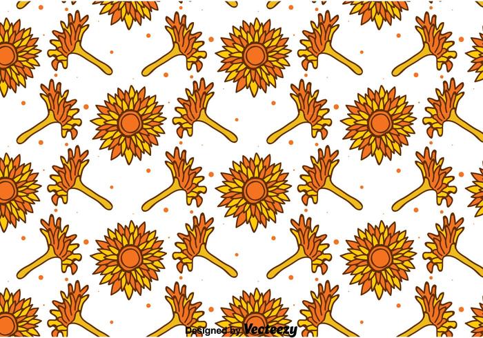 Hand Drawn Calendula Seamless Pattern vector