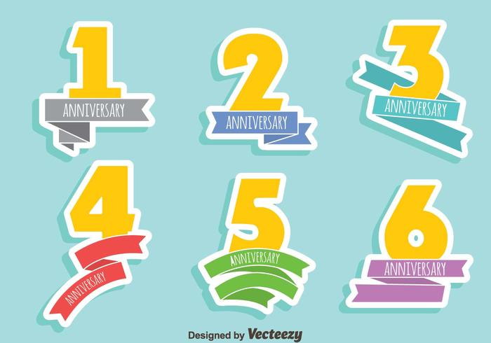 Anniversary Sign Vector Set