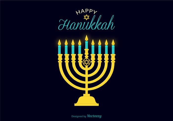 Ilustración de la vela de Hanukkah del vector