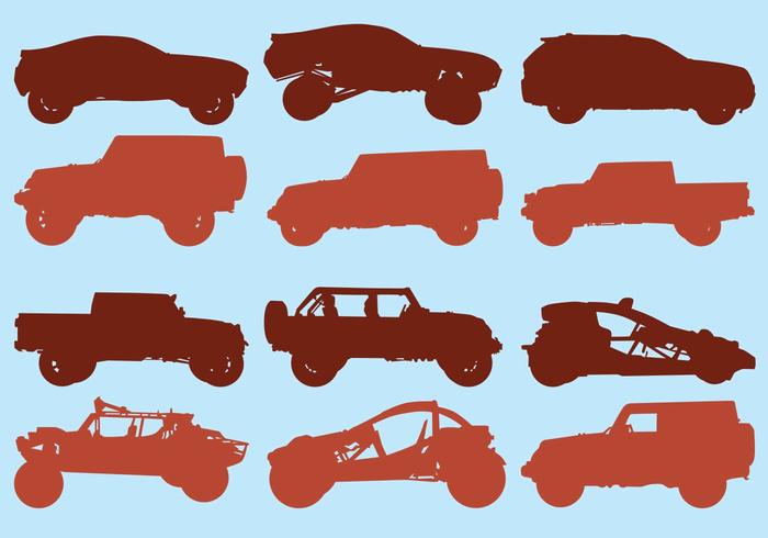 Icon Set Of Off Road Car vector