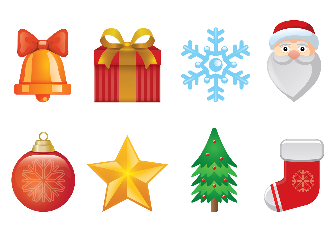 Set Of Christmas Icons 132614 Vector Art at Vecteezy Icon Christmas
