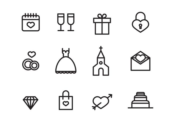 Set of Wedding Icons vector