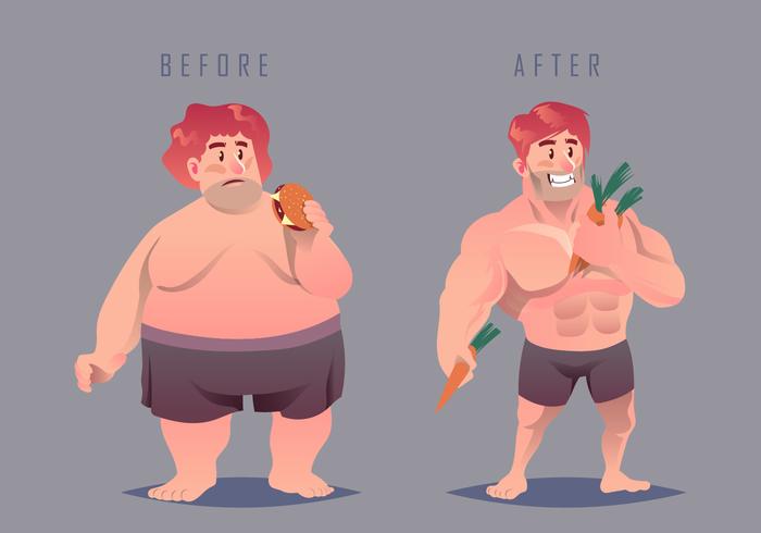 Fat And Slimming Vector