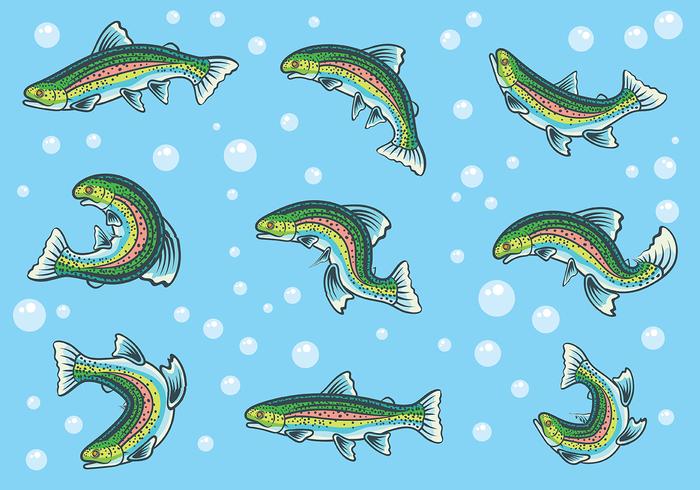 Free Rainbow Trout Icons Vector