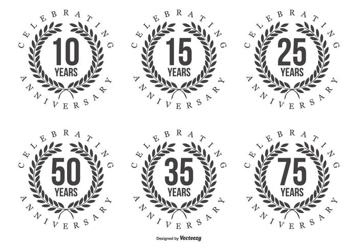 Retro Anniversary Labels vector