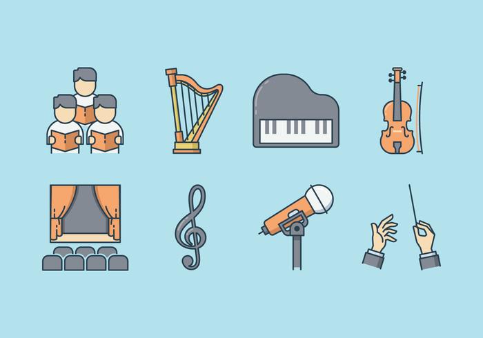 Iconos de rendimiento musical gratis vector