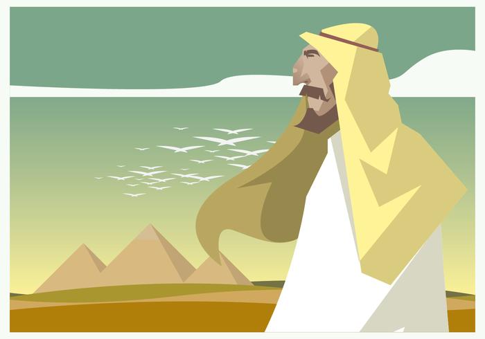 Piramide and Egypt Men Vector