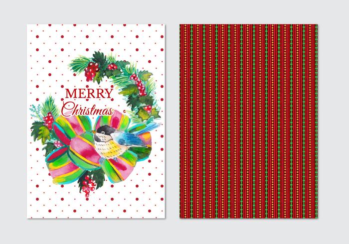 Watercolor Free Vector Christmas Card Watercolor Free Vector Christmas Card