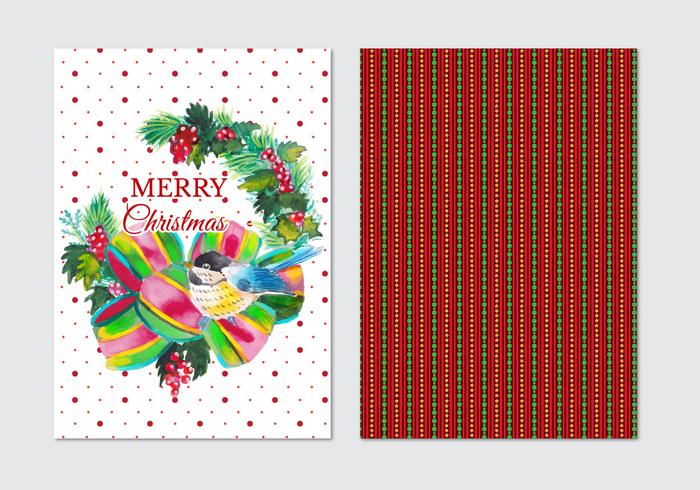 Watercolor Free Vector Christmas Card