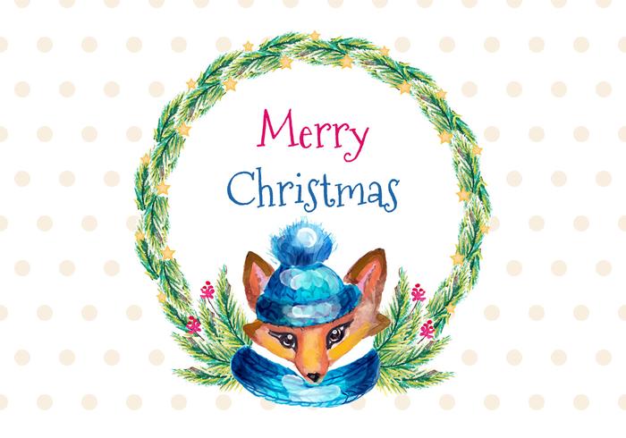 Free Vector Watercolor Christmas Card Free Vector Watercolor Christmas Card