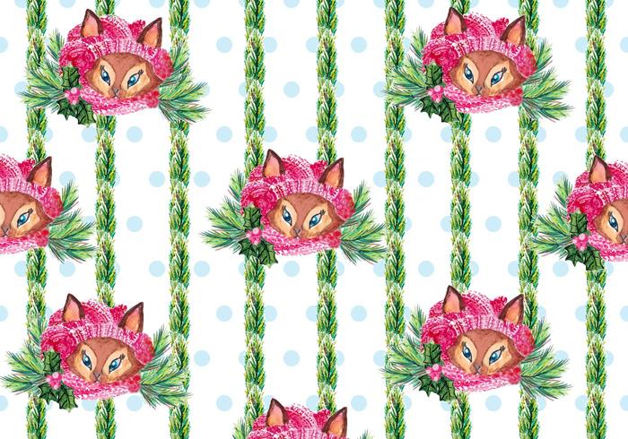 Cute Free Vector Background With Fox Cute Free Vector Background With Fox