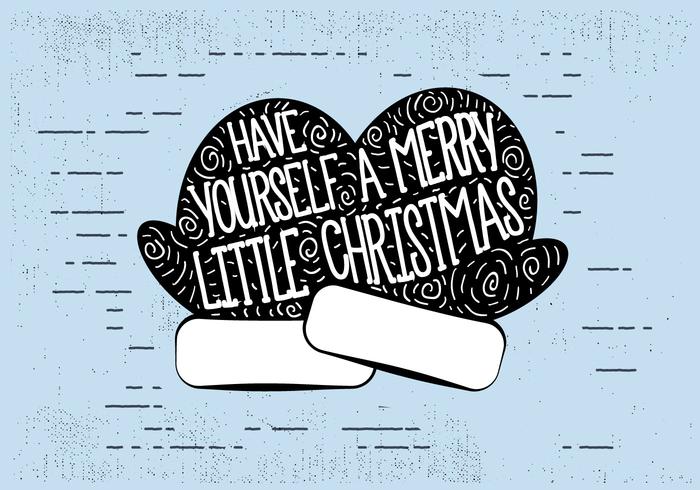 Free Vintage Hand Drawn Christmas Card Background vector