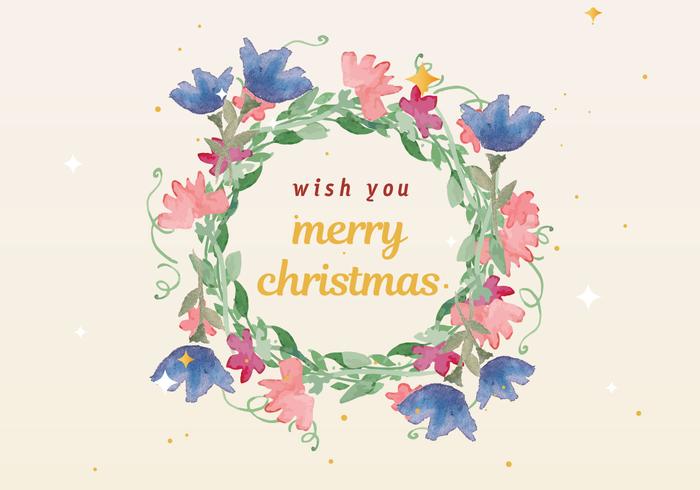 Free Christmas Watercolor Wreath Vector