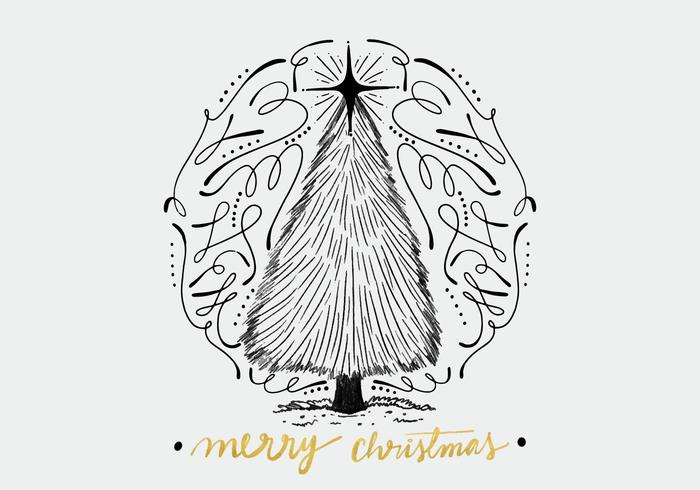 Hand Drawn Christmas Background vector