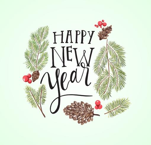 Happy New Year Lettering vector