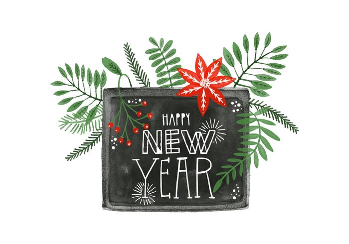 Watercolor New Year Background vector