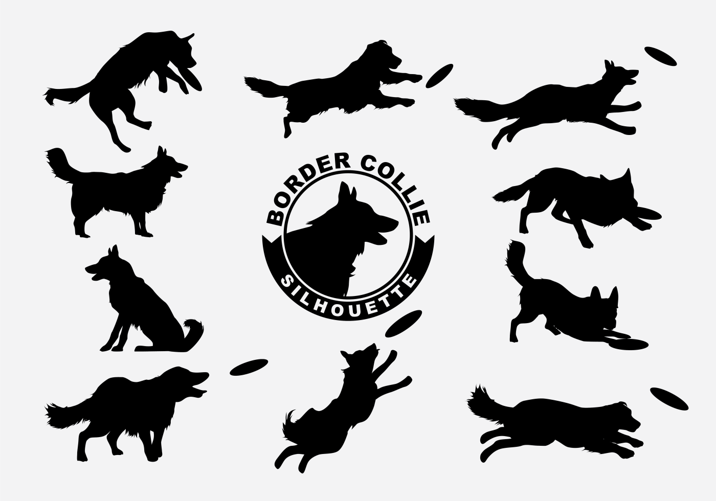 Download Border Collie Silhouette Vector - Download Free Vectors ...