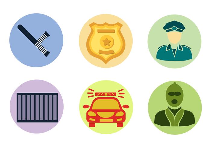 Police and Burglar Vector Set Police and Burglar Vector Set