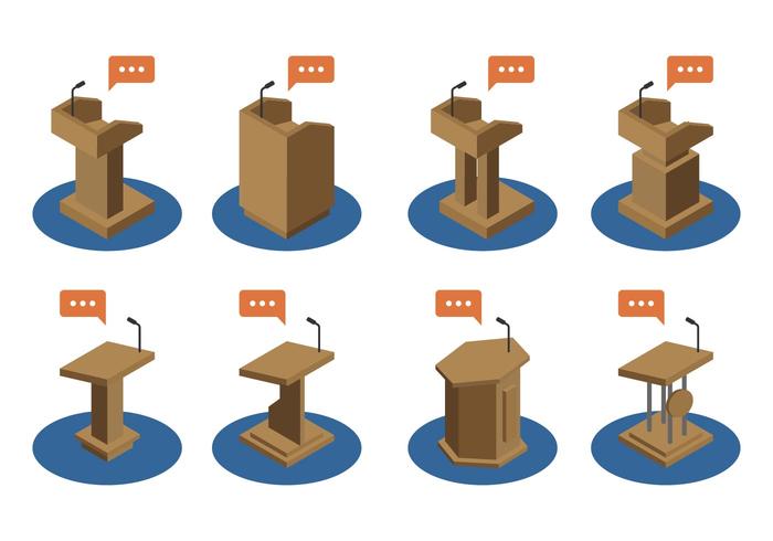 Lectern Icon Set vector