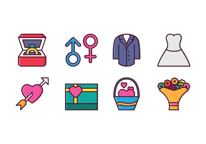 Free Wedding Icon Set vector