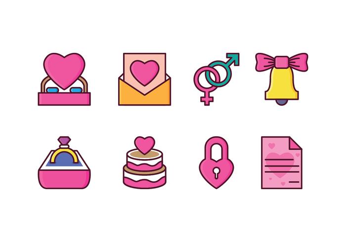 Free Wedding Icon Set vector