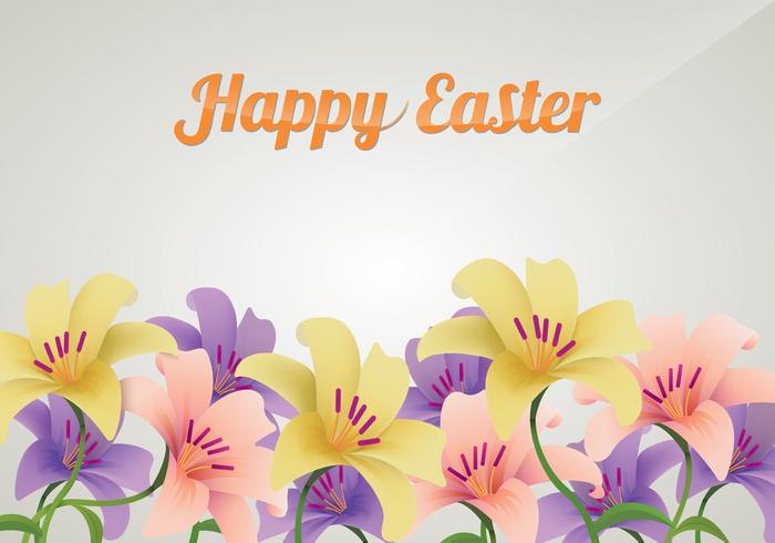 Beautiful Background With Easter Lily Flowers  vector