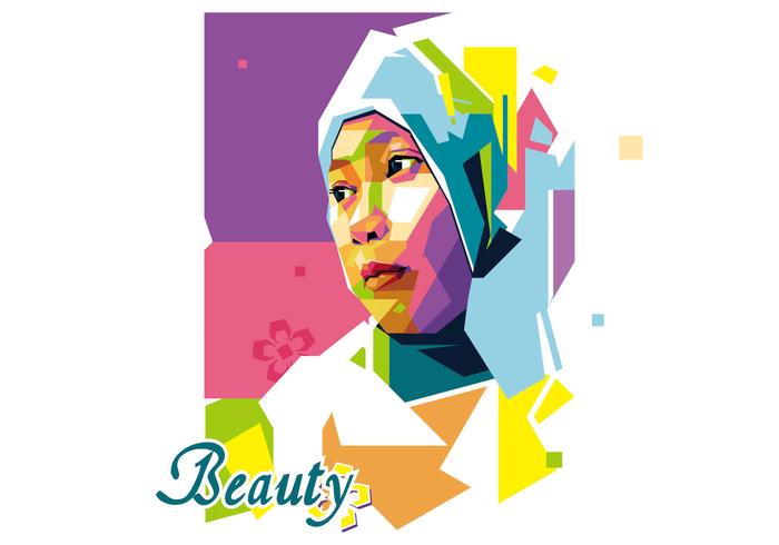 Muchacha de la belleza - retrato de Popart WPAP vector