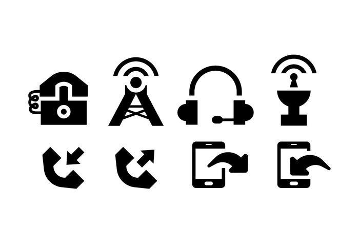 Comunication icons black on white vector