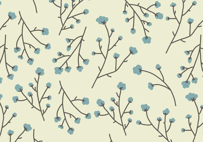 Cotton Flowers Pattern vector