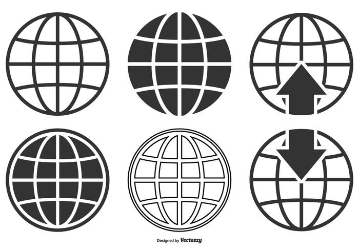 Colección de Iconos Globo Mundial vector