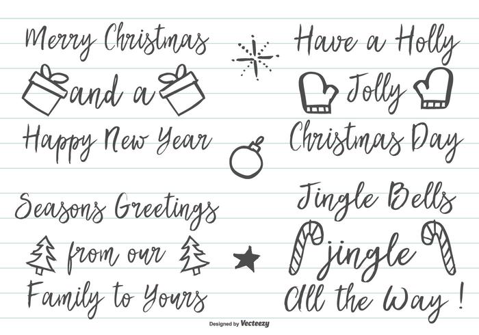 Cute Hand Drawn Christmas Lettering vector