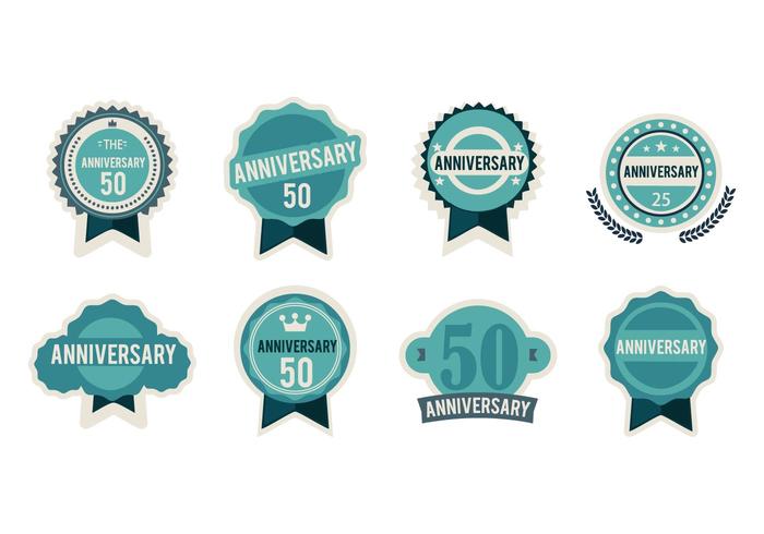 Free  Anniversary Badges Vector