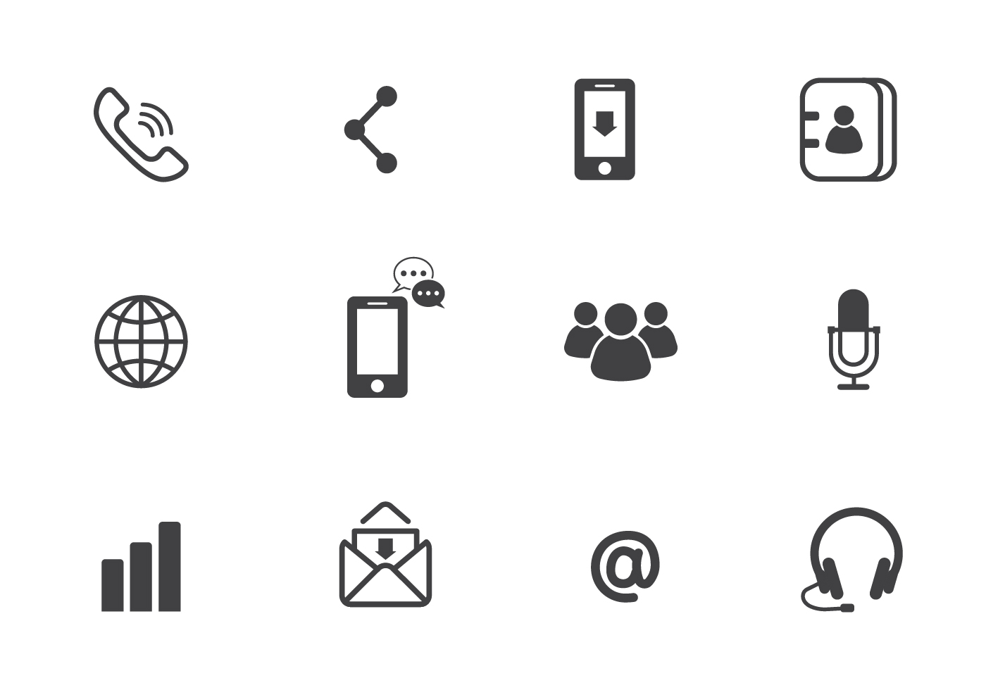 communication vector icons