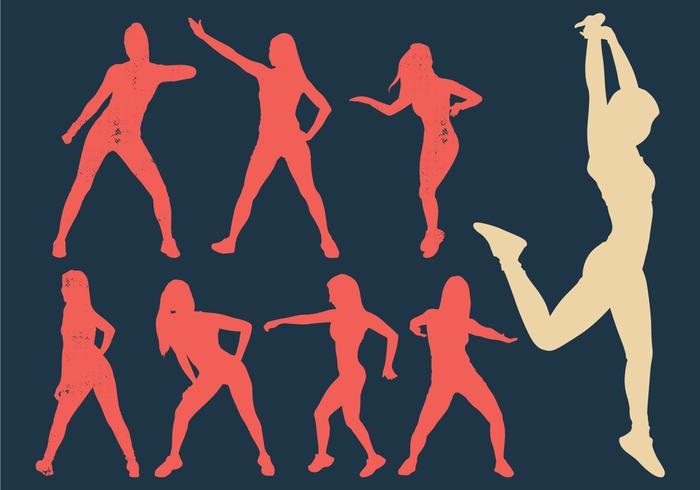 Zumba Mujer bailarines silueta vector